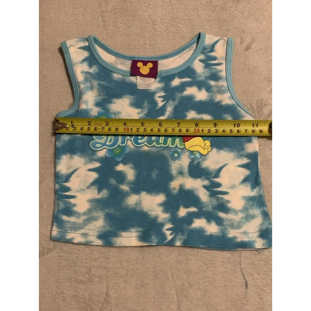 Vintage Y2K Kids Winnie The Pooh Bear Dream Blue Tie Dyed T Shirt Size 4/5